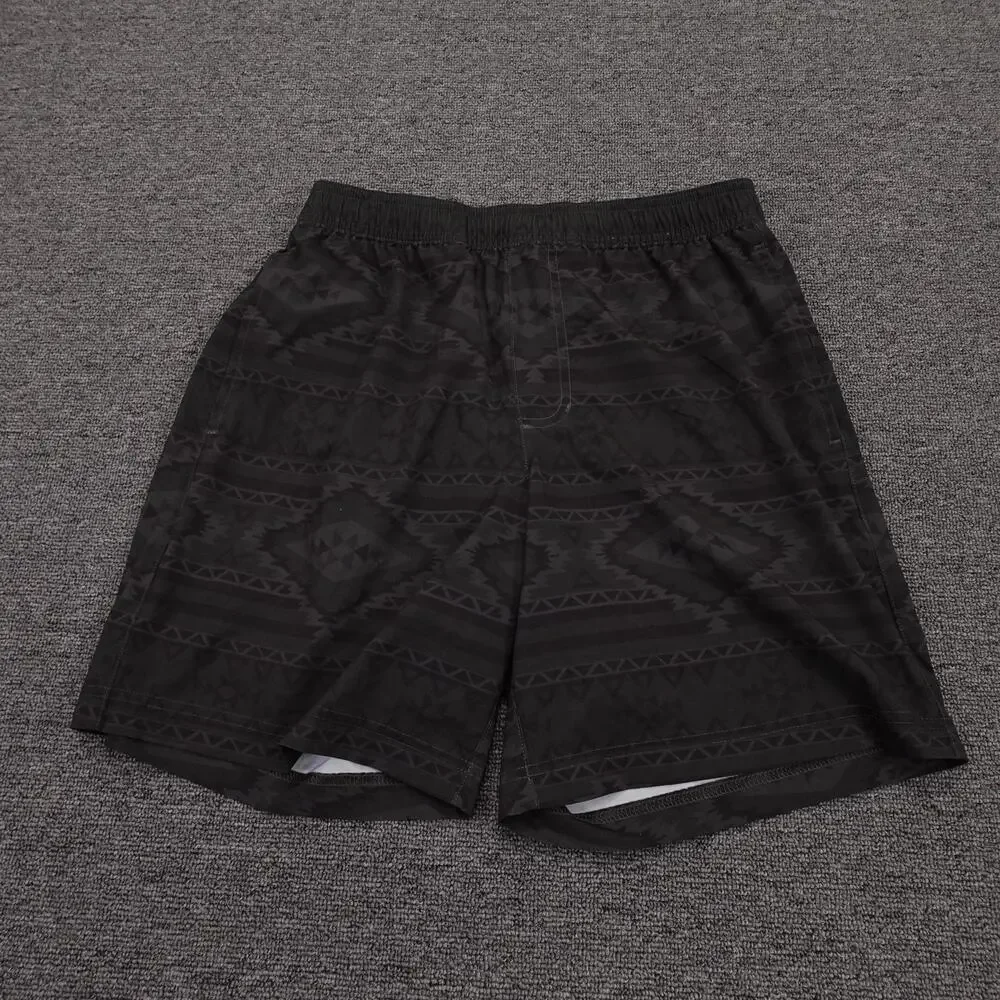 Chubbies Swim Trunks Shorts Mens Small Black Geometric 7 Inseam Lined Quick Dry